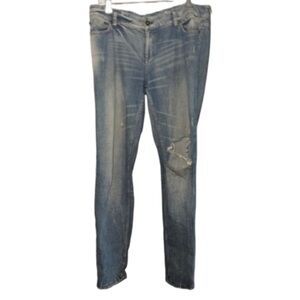 Y2K Juicy Couture Light Wash Faded, Distressed, Ripped Jeans Size 32 low rise